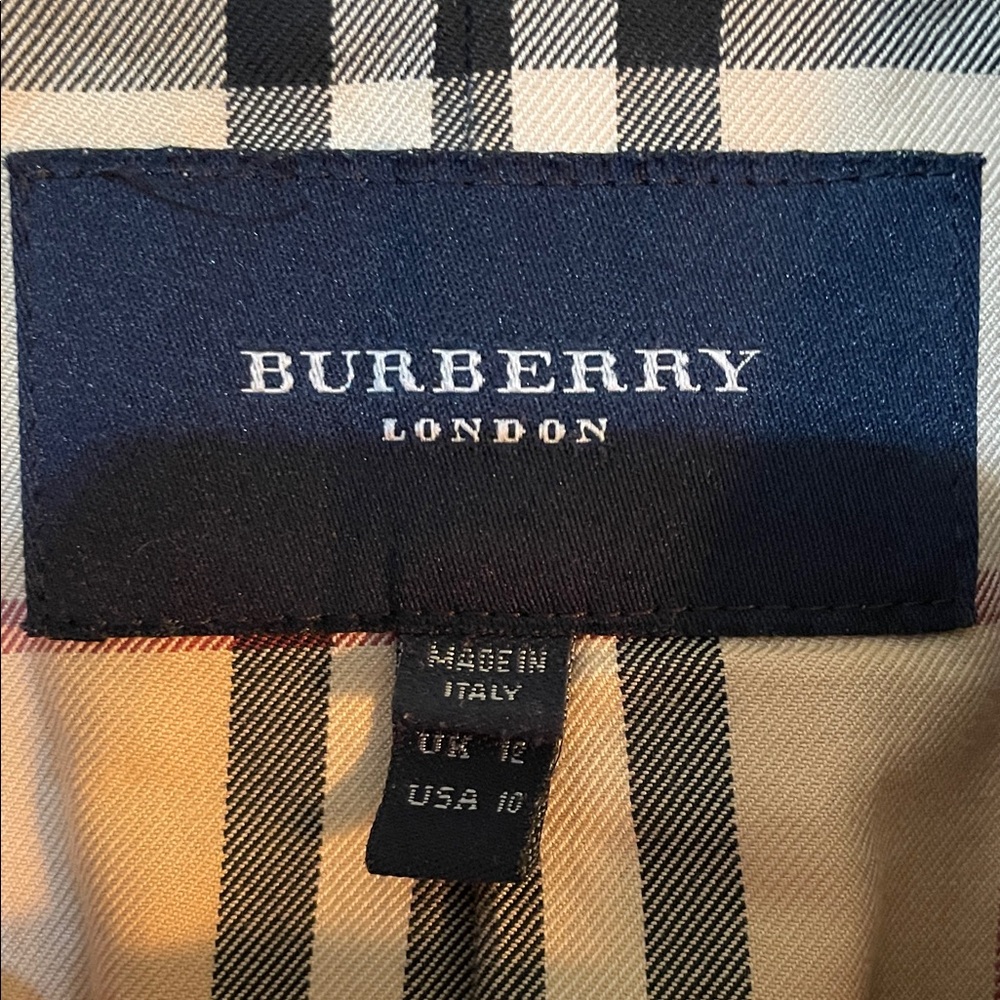 Burberry Navy Blazer with Signature Check Trim - Picture 2 of 7